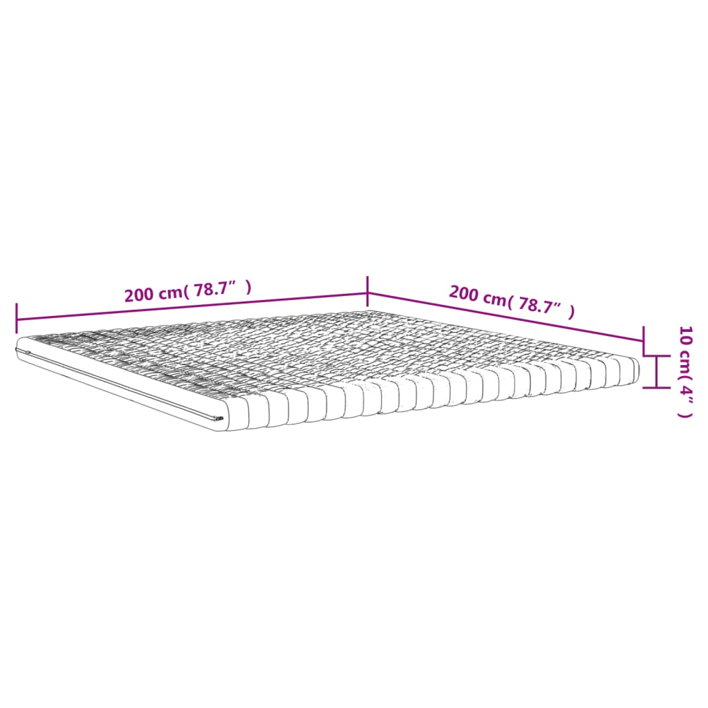 Materasso in Schiuma Bianco 200x200 cm 7 Zone Durezza 20 ILD - homemem39