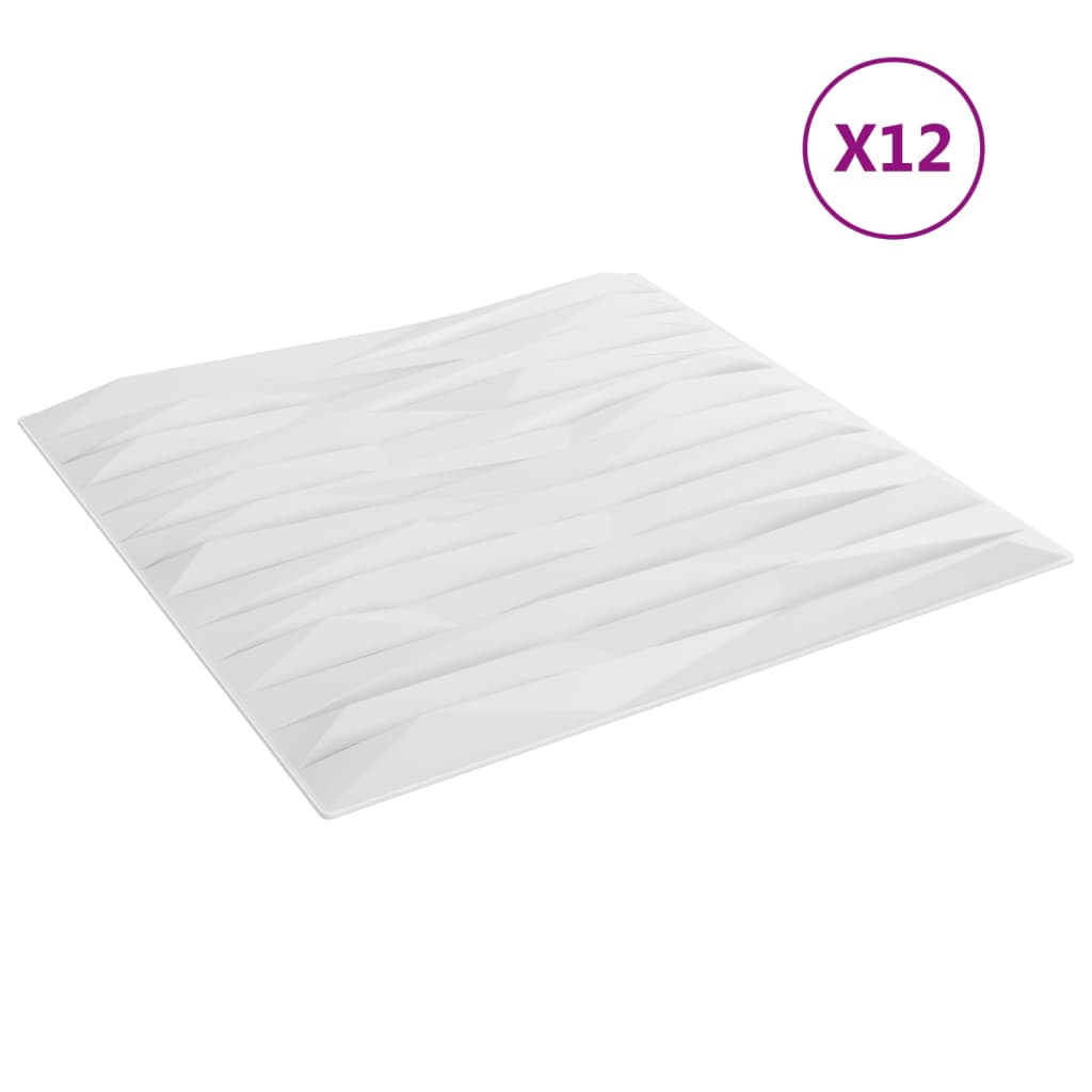 Pannelli Murali 12 pz Bianchi 50x50 cm XPS 3 m² Pietra - homemem39