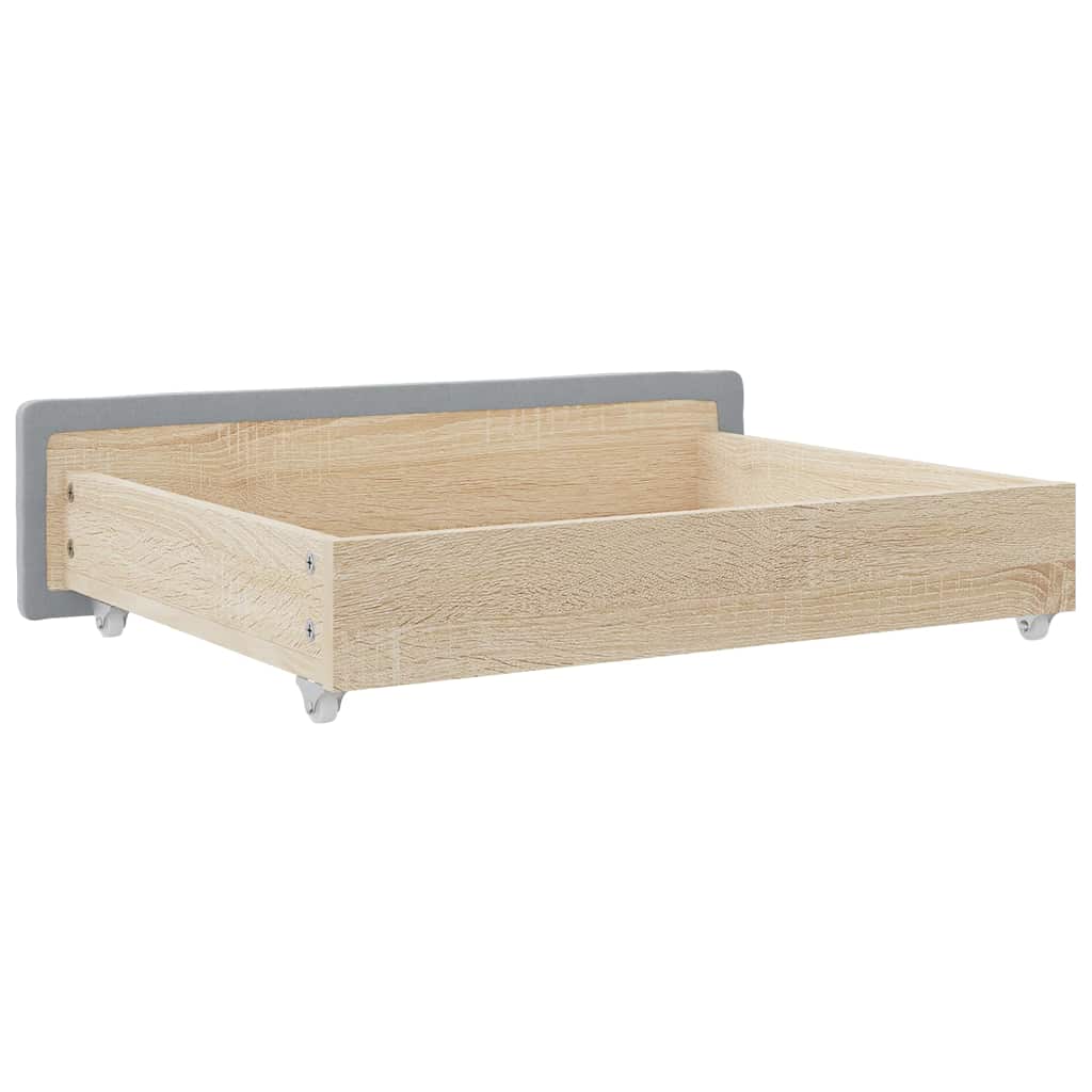 Cassetti da Letto 2pz Grigio Chiaro Legno Multistrato e Tessuto - homemem39