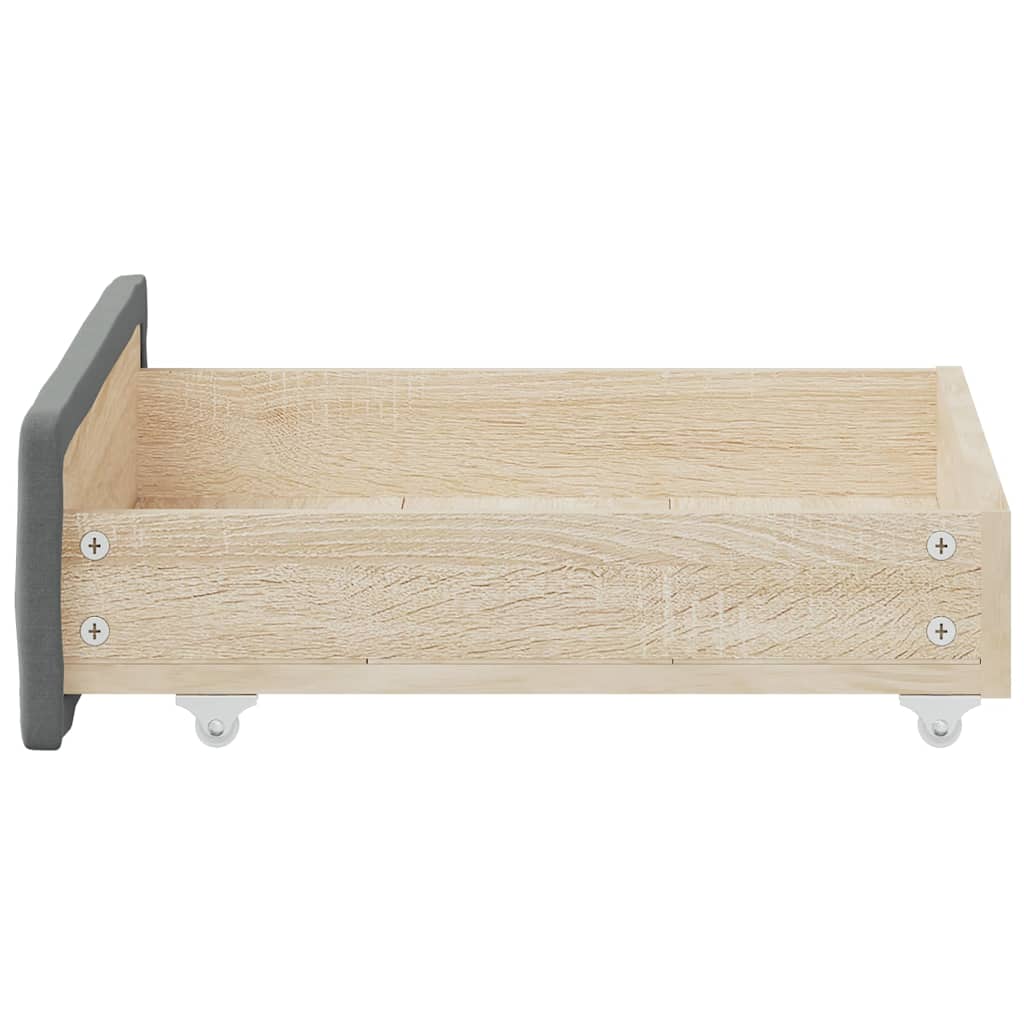 Cassetti da Letto 2pz Grigio Scuro Legno Multistrato e Tessuto - homemem39