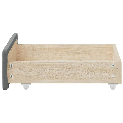 Cassetti da Letto 2pz Grigio Scuro Legno Multistrato e Tessuto - homemem39