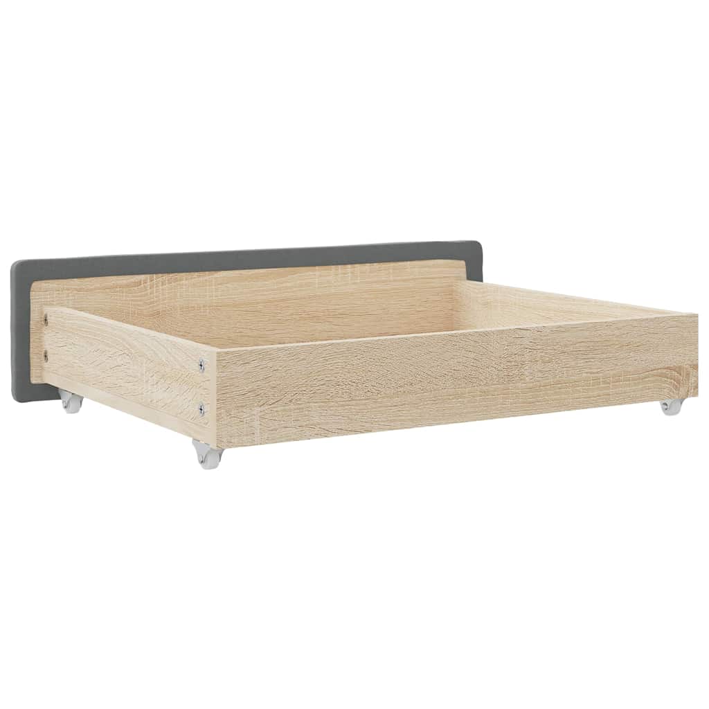 Cassetti da Letto 2pz Grigio Scuro Legno Multistrato e Tessuto - homemem39