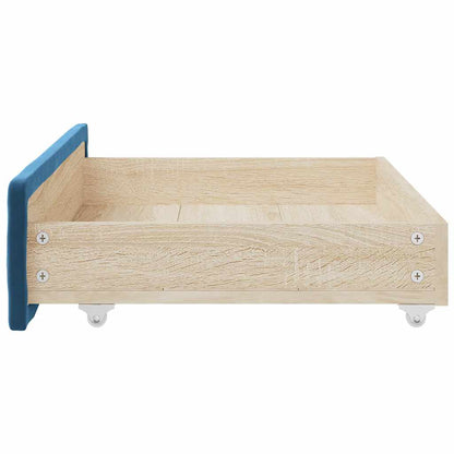 Cassetti da Letto 2pz Blu in Legno Multistrato e Velluto - homemem39
