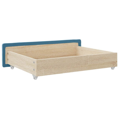 Cassetti da Letto 2pz Blu in Legno Multistrato e Velluto - homemem39