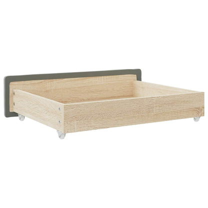 Cassetti da Letto 2pz Grigio Chiaro Legno Multistrato e Velluto - homemem39
