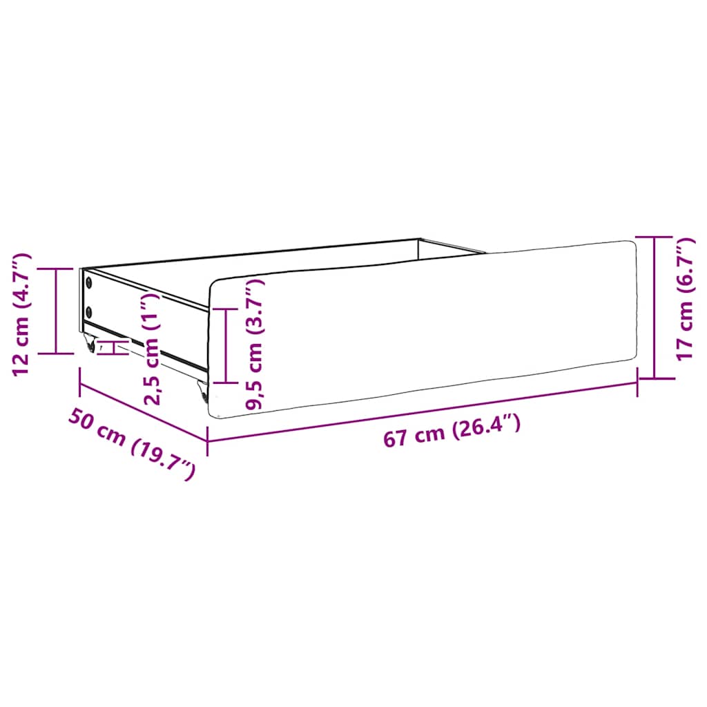 Cassetti da Letto 2pz Grigio Scuro Legno Multistrato e Velluto | homemem39