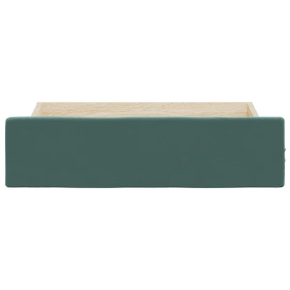 Cassetti da Letto 2pz Verde Scuro Legno Multistrato e Velluto