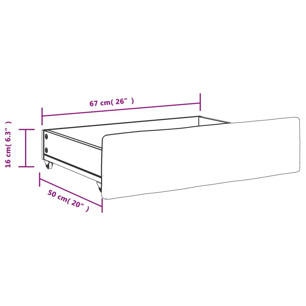 Cassetti da Letto 2pz Bianchi in Legno Multistrato e Similpelle