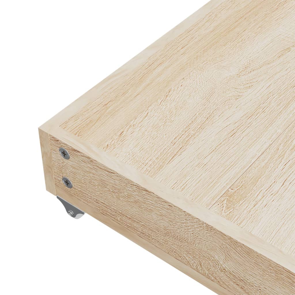 Cassetti da Letto 2pz Crema in Legno Multistrato e Similpelle