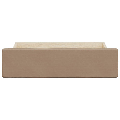 Cassetti da Letto 2pz Cappuccino Legno Multistrato e Similpelle