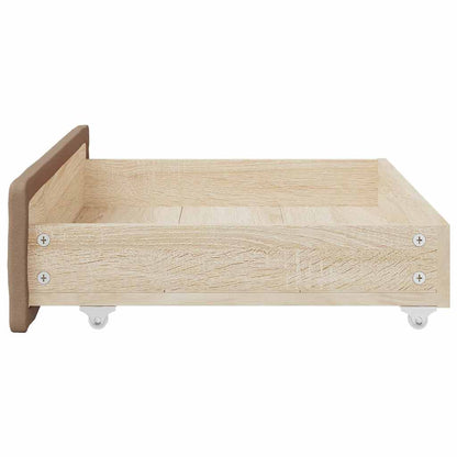 Cassetti da Letto 2pz Cappuccino Legno Multistrato e Similpelle - homemem39
