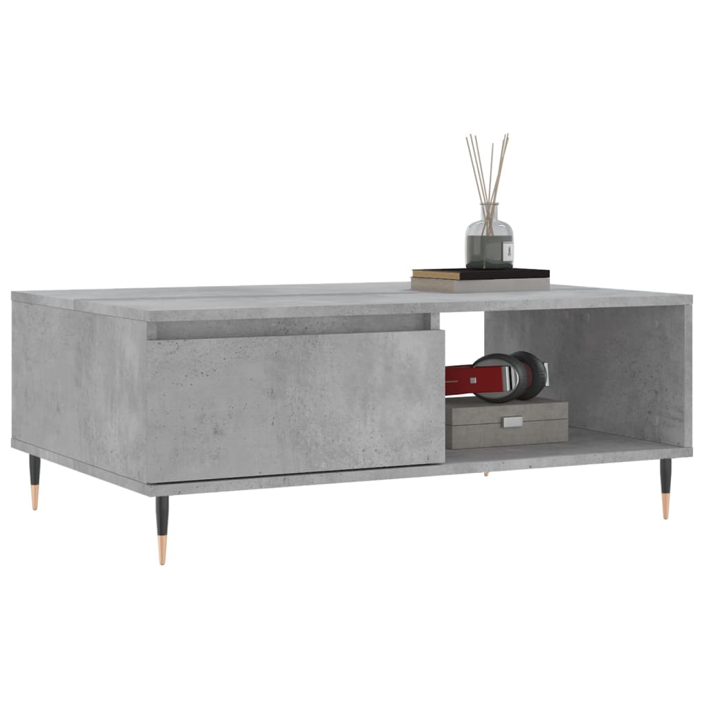 Tavolino da Salotto Grigio Cemento 90x60x35cm Legno Multistrato | homemem39