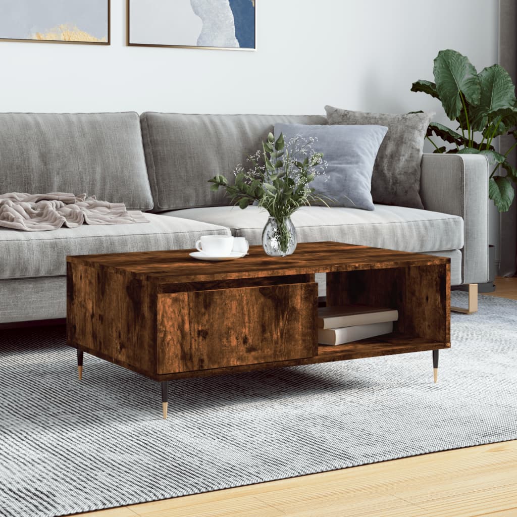 Tavolino da Salotto Rovere Fumo 90x60x35cm in Legno Multistrato | homemem39