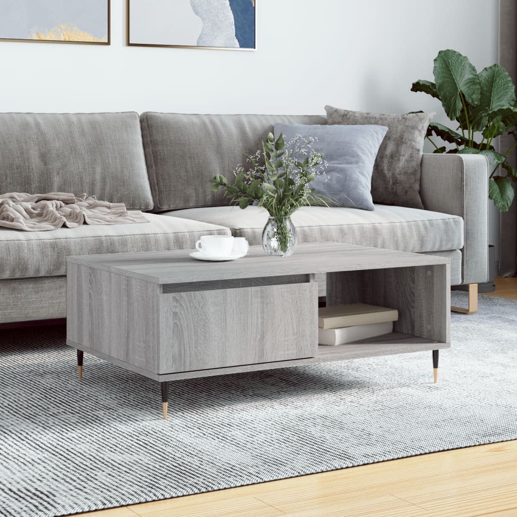 Tavolino da Salotto Grigio Sonoma 90x60x35 cm Legno Multistrato | homemem39