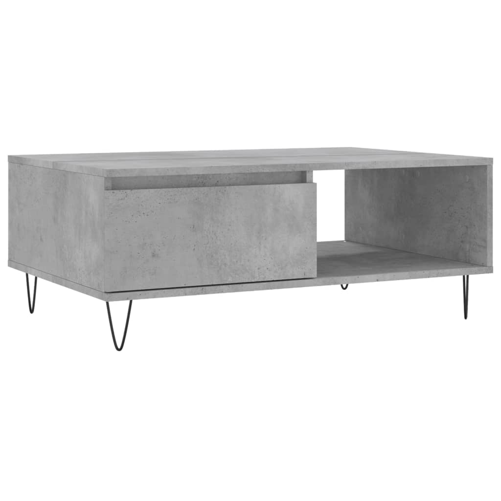 Tavolino da Salotto Grigio Cemento 90x60x35cm Legno Multistrato