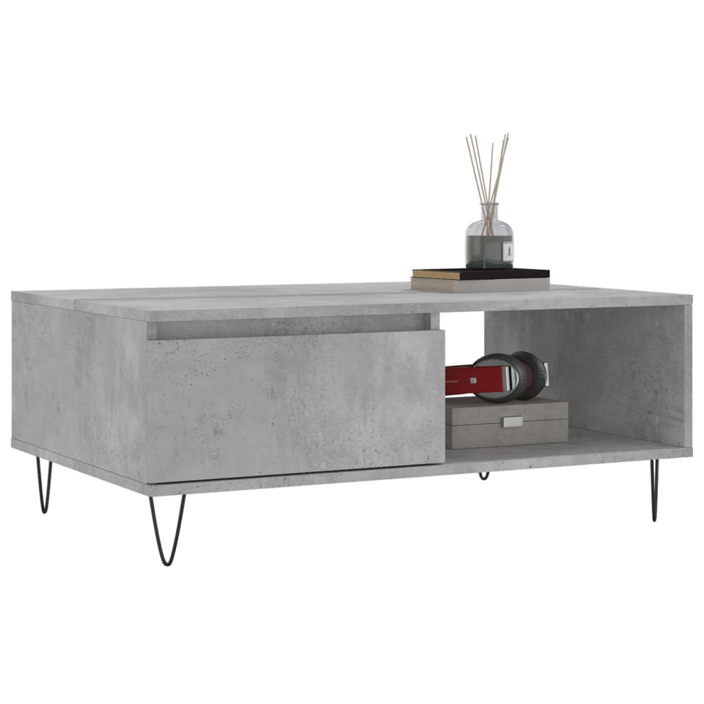 Tavolino da Salotto Grigio Cemento 90x60x35cm Legno Multistrato | homemem39