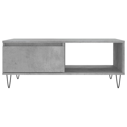 Tavolino da Salotto Grigio Cemento 90x60x35cm Legno Multistrato