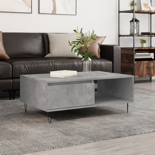 Tavolino da Salotto Grigio Cemento 90x60x35cm Legno Multistrato | homemem39