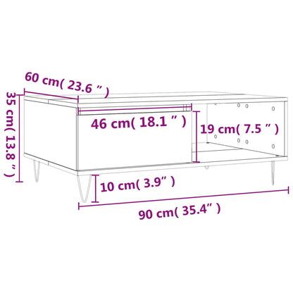 Tavolino da Salotto Rovere Fumo 90x60x35cm in Legno Multistrato