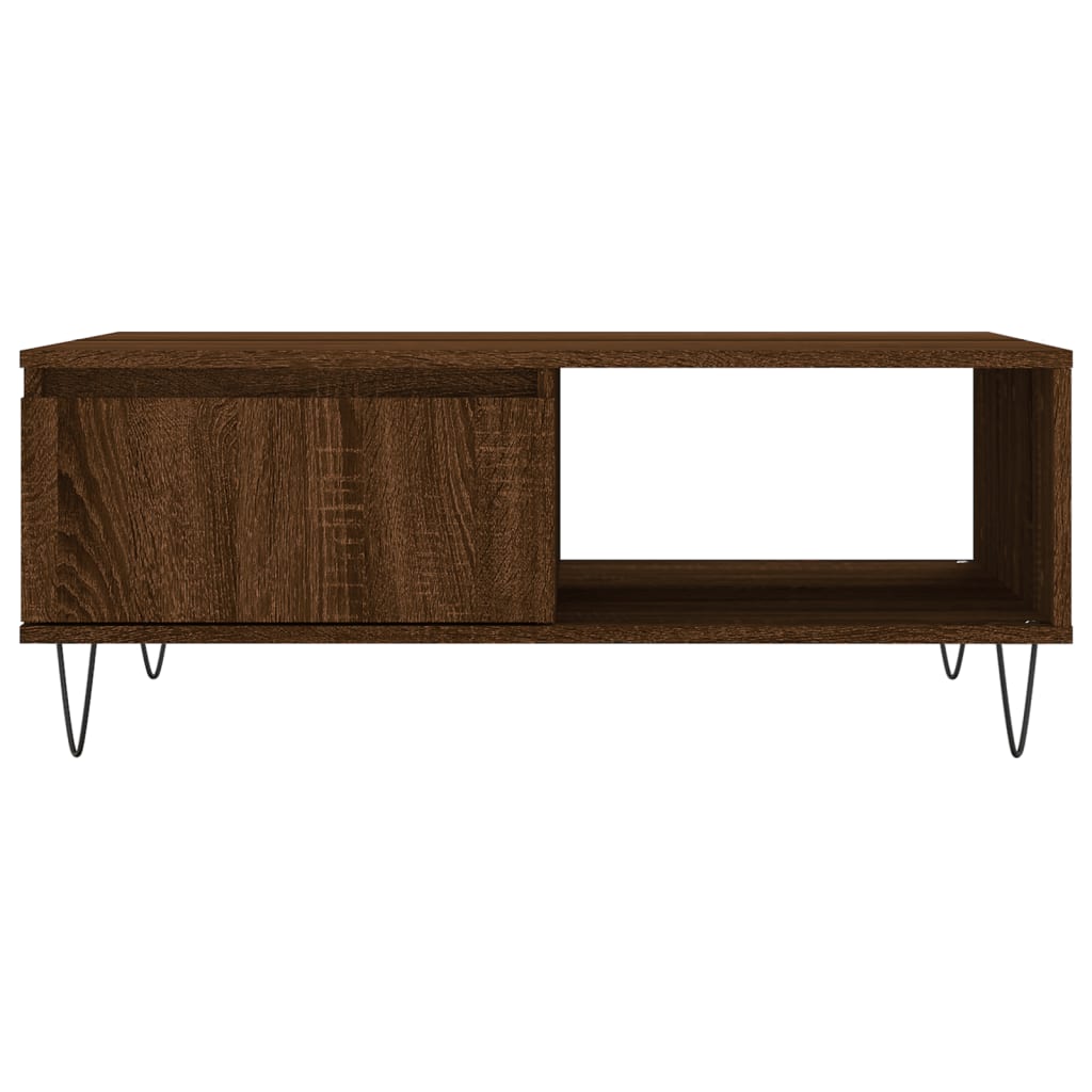Tavolino da Salotto Rovere Marrone 90x60x35cm Legno Multistrato | homemem39