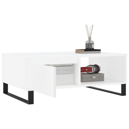 Tavolino da Salotto Bianco 90x60x35 cm in Legno Multistrato
