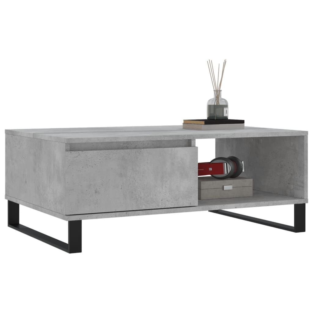 Tavolino da Salotto Grigio Cemento 90x60x35cm Legno Multistrato | homemem39