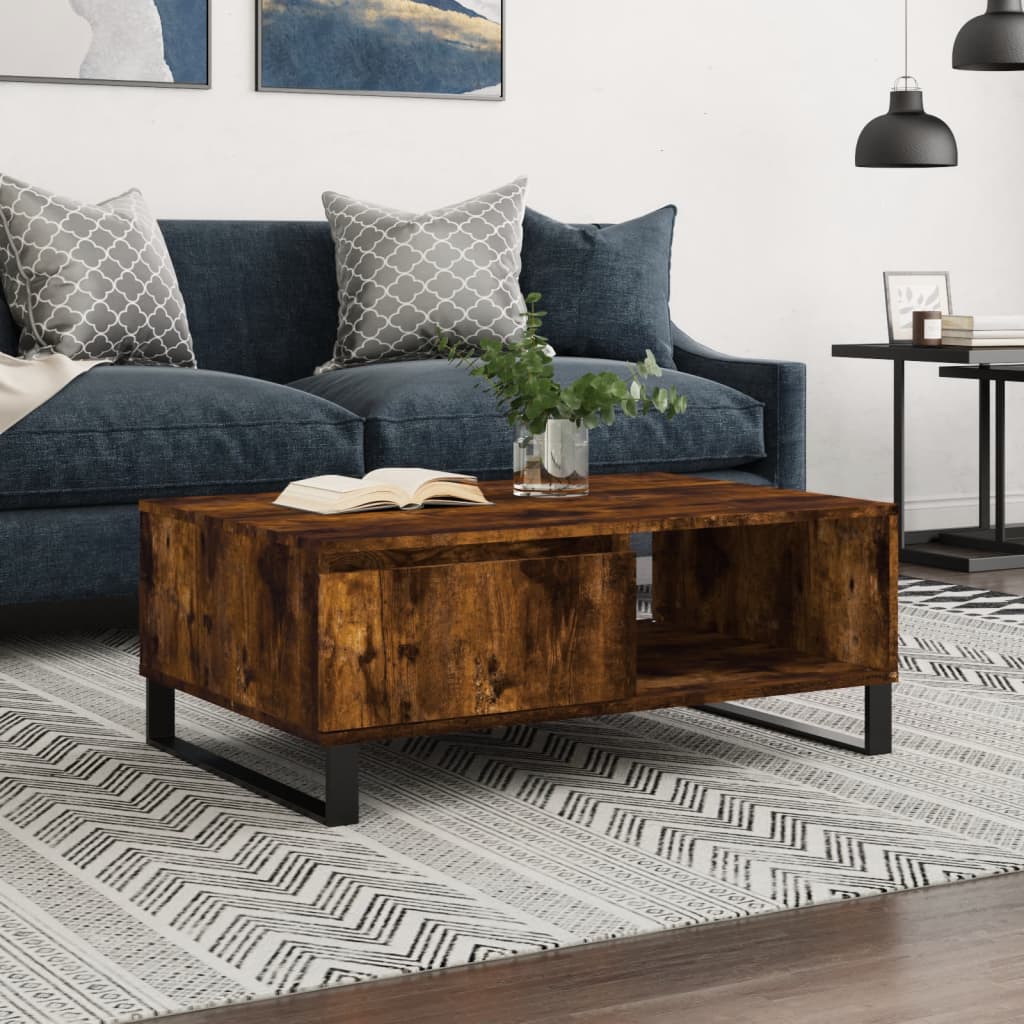Tavolino da Salotto Rovere Fumo 90x60x35cm in Legno Multistrato | homemem39