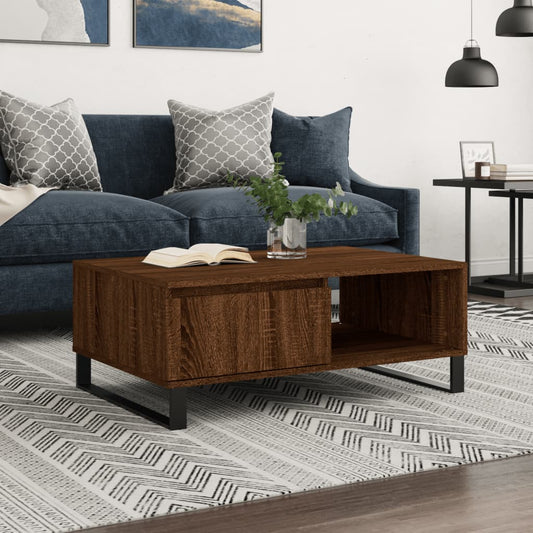 Tavolino da Salotto Rovere Marrone 90x60x35cm Legno Multistrato | homemem39