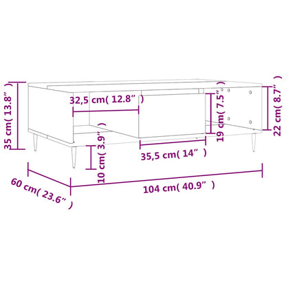 Tavolino Salotto Grigio Cemento 104x60x35 cm Legno Multistrato | homemem39