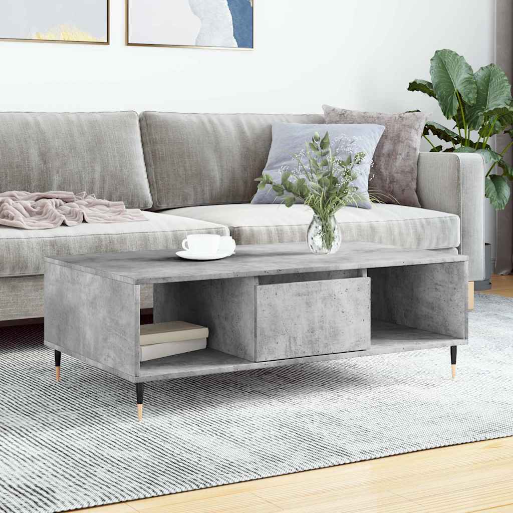 Tavolino Salotto Grigio Cemento 104x60x35 cm Legno Multistrato | homemem39
