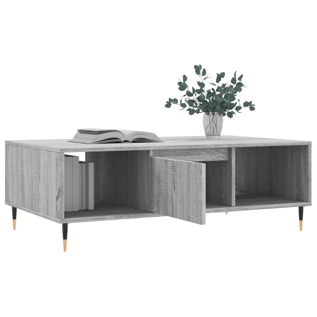 Tavolino da Salotto Grigio Sonoma 104x60x35cm Legno Multistrato