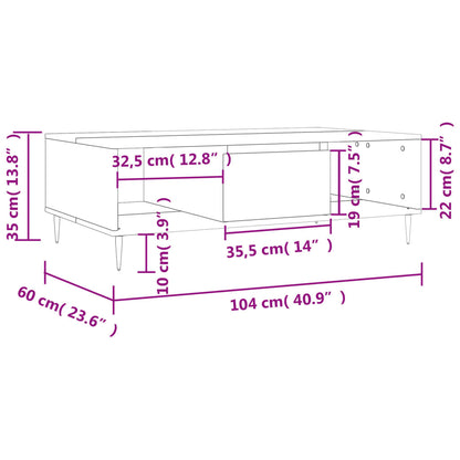 Tavolino da Salotto Grigio Sonoma 104x60x35cm Legno Multistrato | homemem39