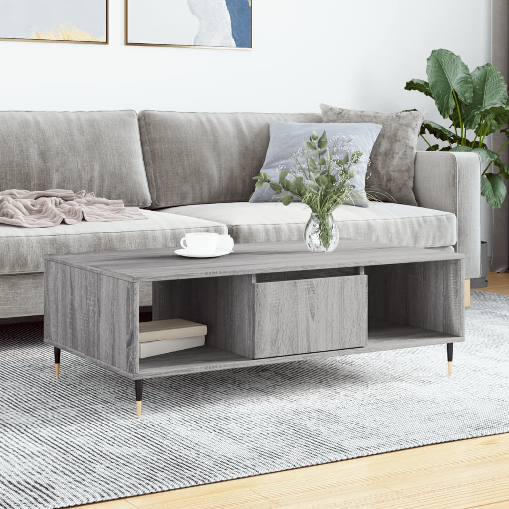 Tavolino da Salotto Grigio Sonoma 104x60x35cm Legno Multistrato | homemem39