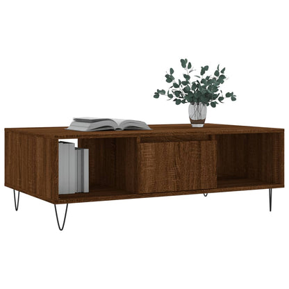 Tavolino Salotto Rovere Marrone 104x60x35 cm Legno Multistrato