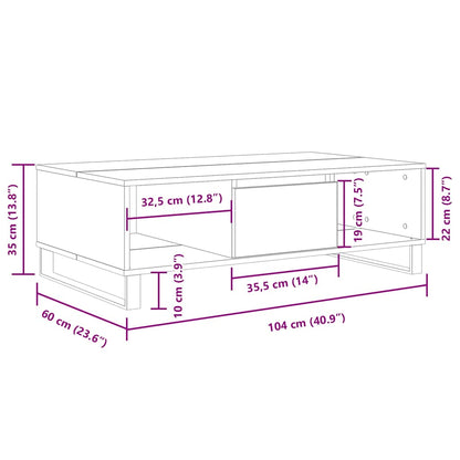 Tavolino Salotto Grigio Cemento 104x60x35 cm Legno Multistrato