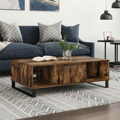 Tavolino da Salotto Rovere Fumo 104x60x35 cm Legno Multistrato