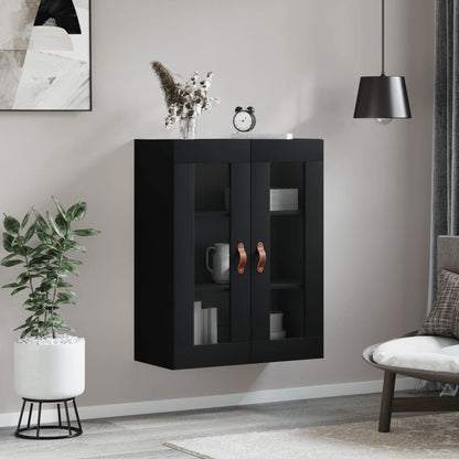 Mobile a Parete Nero 69,5x34x90 cm | homemem39