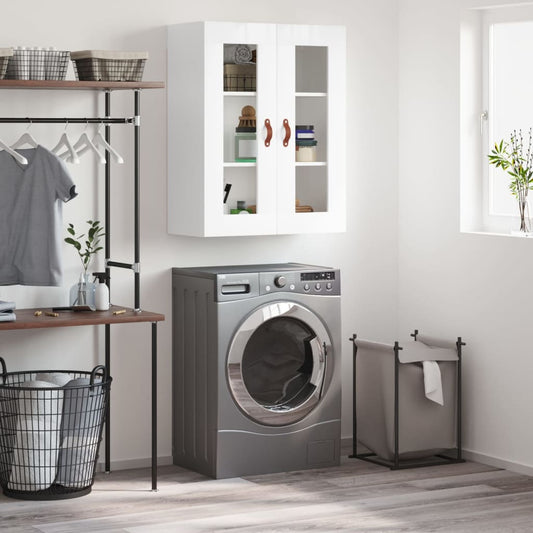 Mobile a Parete Bianco Lucido 69,5x34x90 cm | homemem39