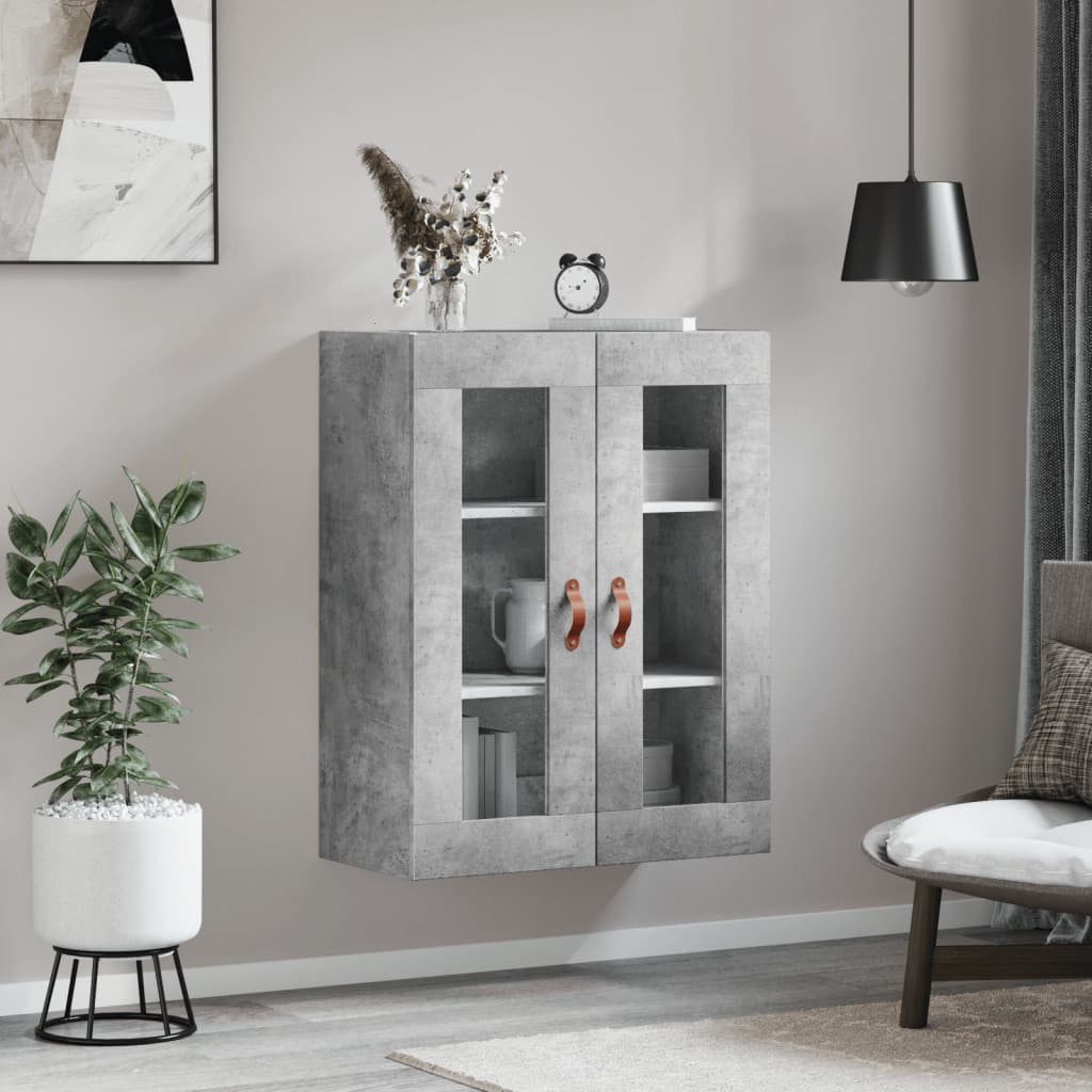 Mobile a Parete Grigio Cemento 69,5x34x90 cm - homemem39