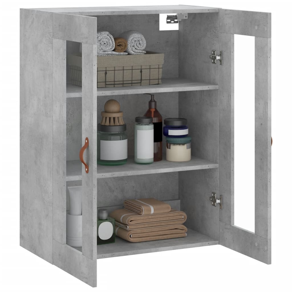 Mobile a Parete Grigio Cemento 69,5x34x90 cm - homemem39