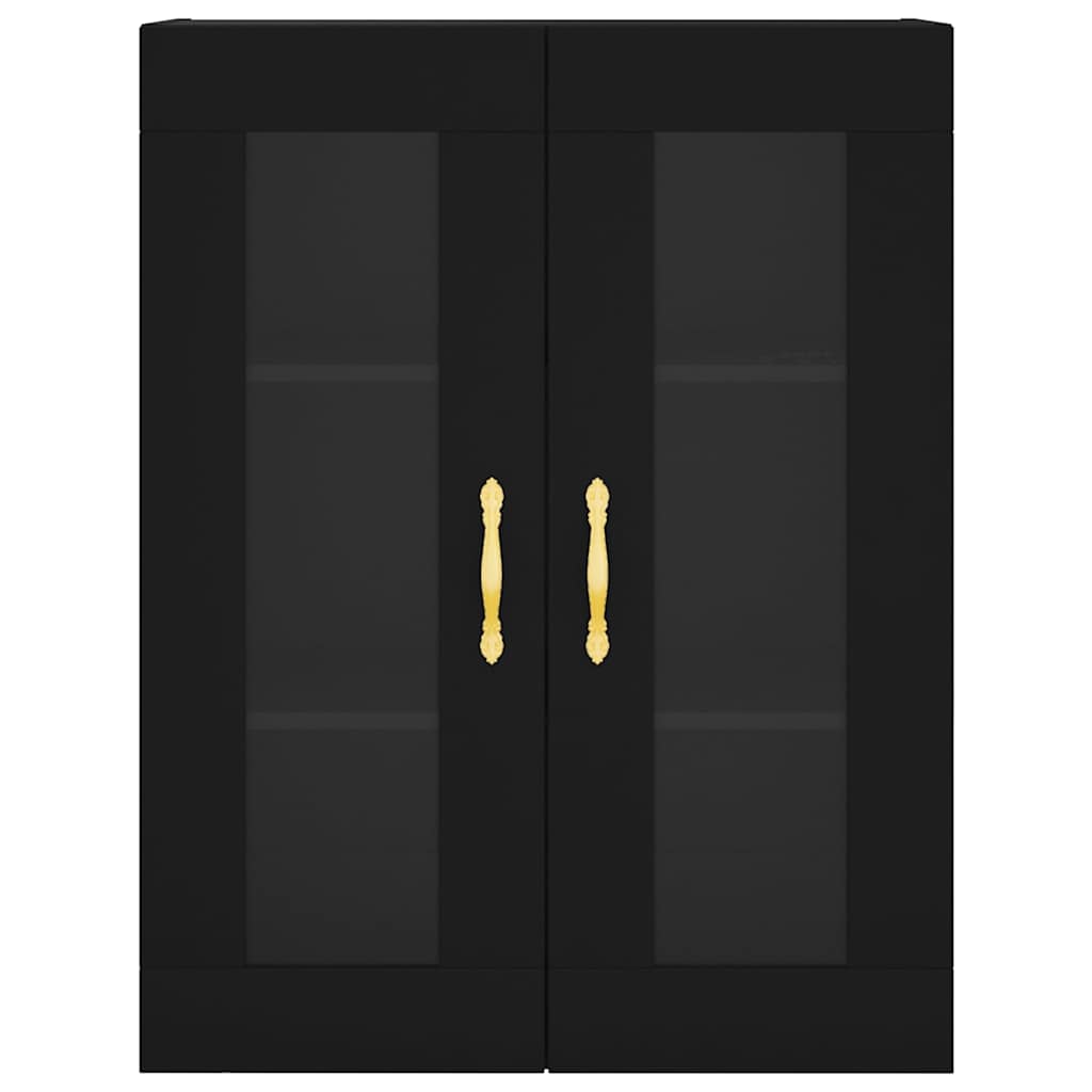 Mobile a Parete Nero 69,5x34x90 cm