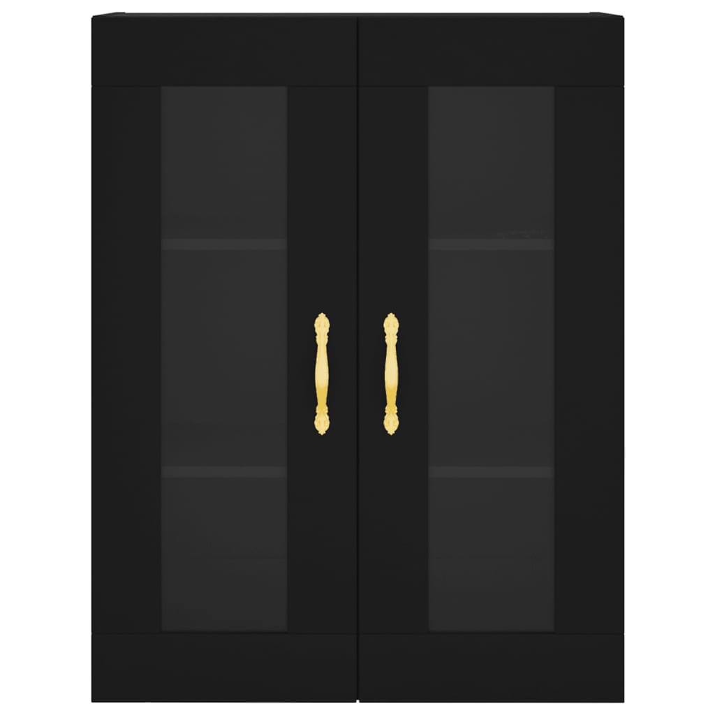 Mobile a Parete Nero 69,5x34x90 cm - homemem39