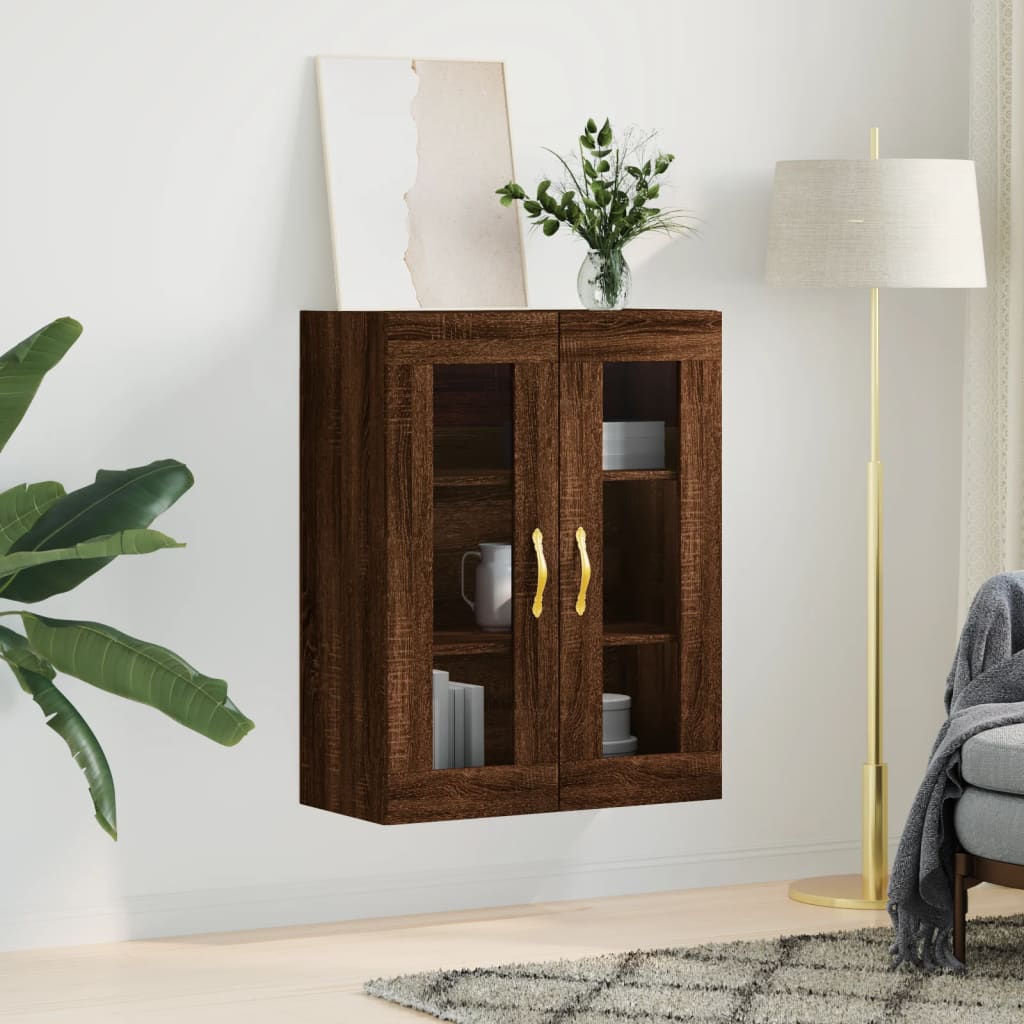 Brown Oak Wall Cabinet 69.5x34x90 cm