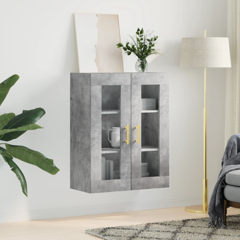 Mobile a Parete Grigio Cemento 69,5x34x90 cm | homemem39