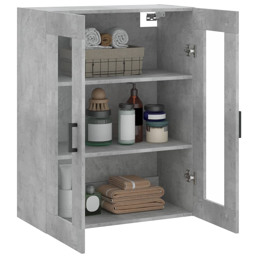 Mobile a Parete Grigio Cemento 69,5x34x90 cm - homemem39
