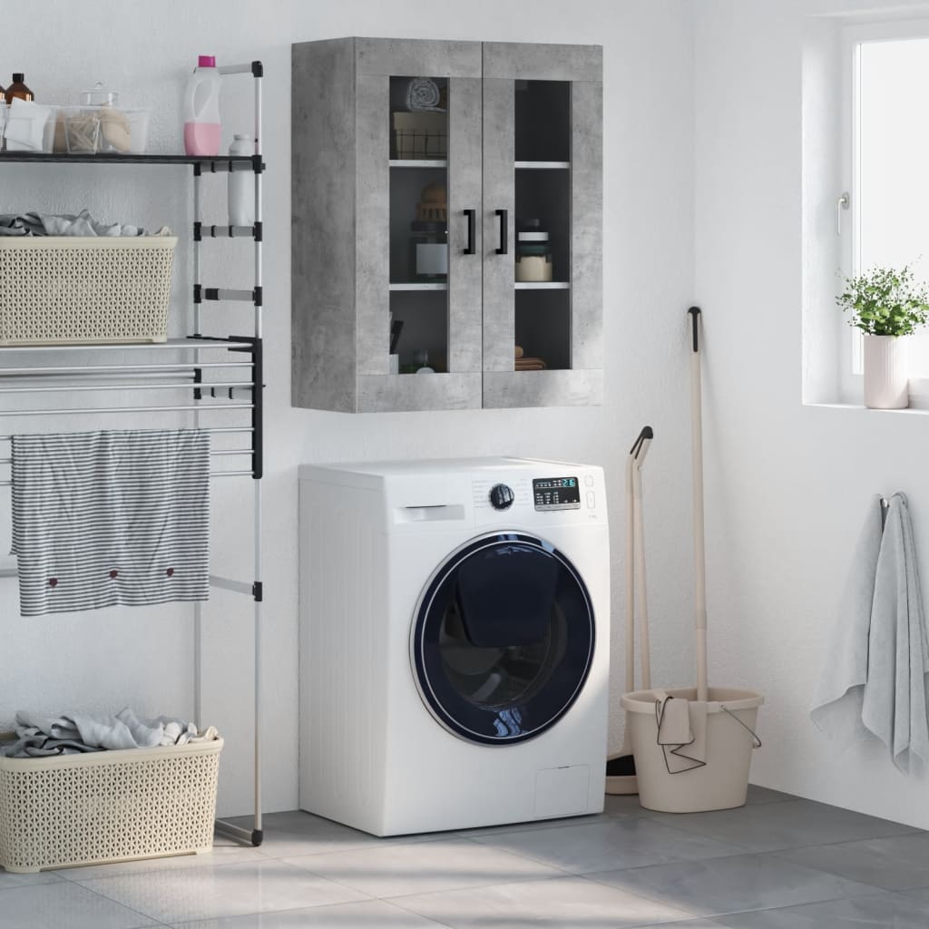 Mobile a Parete Grigio Cemento 69,5x34x90 cm - homemem39