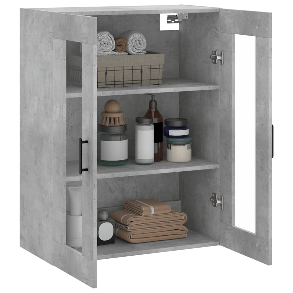 Mobile a Parete Grigio Cemento 69,5x34x90 cm - homemem39