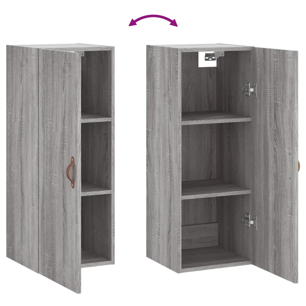 Mobile a Parete Grigio Sonoma 34,5x34x90 cm - homemem39