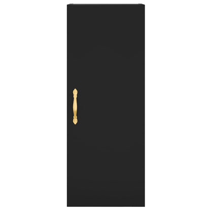 Mobile a Parete Nero 34,5x34x90 cm - homemem39