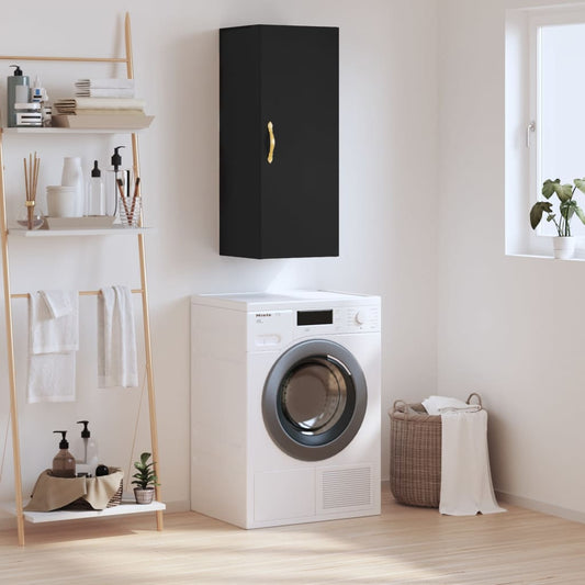 Mobile a Parete Nero 34,5x34x90 cm - homemem39